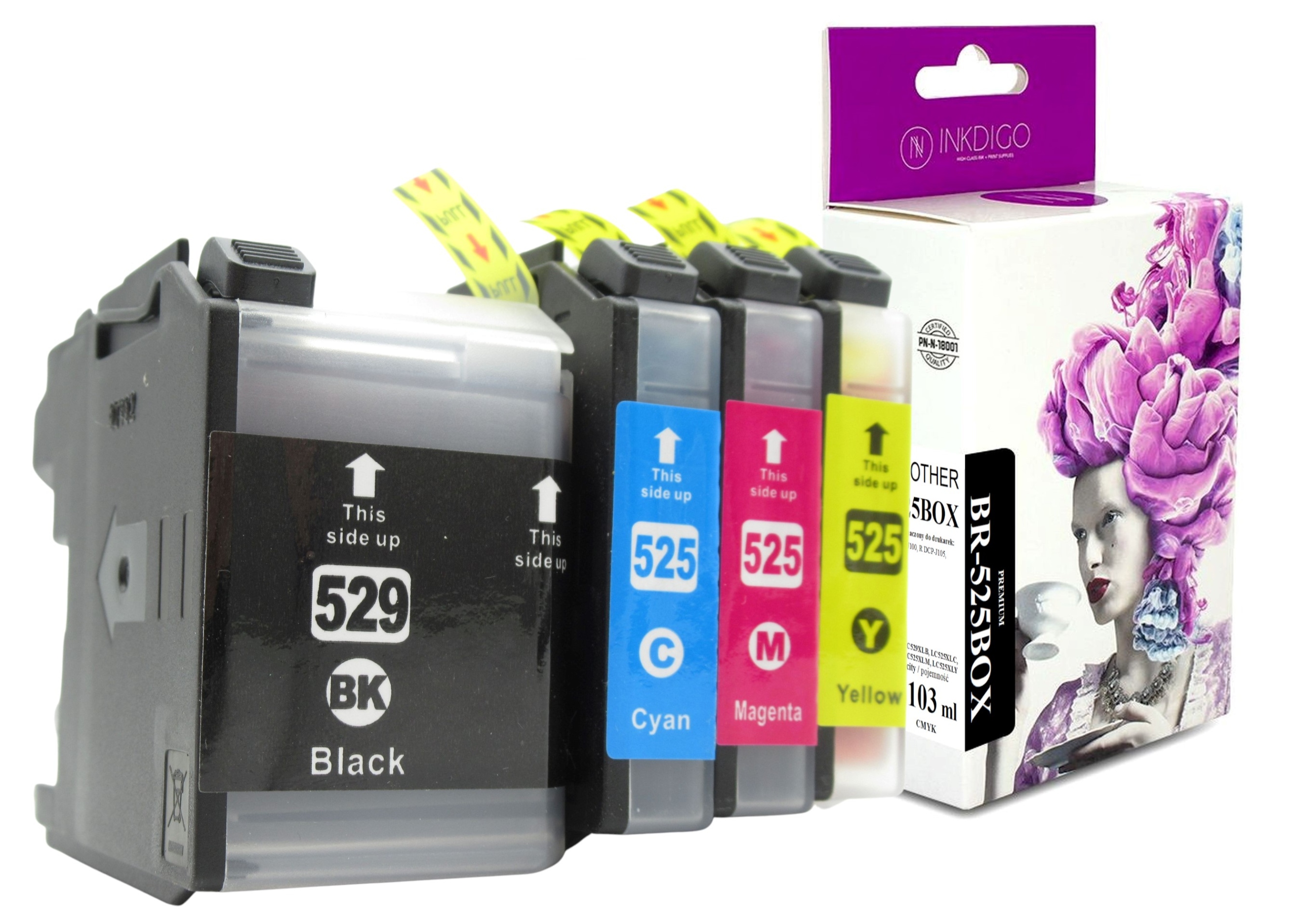 Atrament Inkdigo BR-LC529 / 529 / LC 525 -EC3 pre súpravu Brother